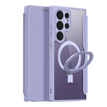 Заредете изображение във визуализатора на галерията – Dux Ducis Skin X Pro case with flap and magnetic ring for Samsung S24 Ultra - purple

