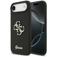 Заредете изображение във визуализатора на галерията – GUESS case for IPHONE 17 Air GUHCP17MSC4GSMK (Silicone W/ Big 4G Script) black
