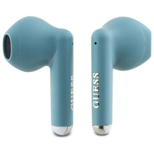 Заредете изображение във визуализатора на галерията – GUESS wireless earphones bluetooth TWS GUTWSJ14ESGQ (Printed Classic Logo) turquoise
