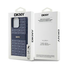 Заредете изображение във визуализатора на галерията – Original Case DKNY hardcase Leather Mono Stripe &amp; Metal Logo DKHCP15XPRTHSLBfor Iphone 15 Pro Max blue
