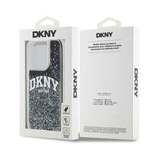 Заредете изображение във визуализатора на галерията – DKNY case for IPHONE 15 Pro DKHCP15LLBNAEK (DKNY HC Liquid Glitters W/Arch Logo) black
