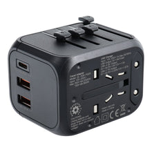 Заредете изображение във визуализатора на галерията – Travel charger / adapter SL-209PQ-2 WHOLE WORLD black
