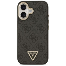 Заредете изображение във визуализатора на галерията – GUESS case for IPHONE 17 compatible with MagSafe GUHMP17SP4GTDGMK (4G PU W/ Triangle Logo) gold black
