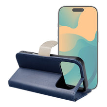 Заредете изображение във визуализатора на галерията – Flip case for iPhone 17 PRO Split Book navy and cream
