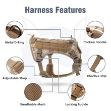 Заредете изображение във визуализатора на галерията – Dog harness TACTICAL size XL brown

