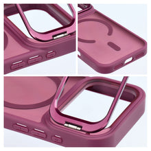 Заредете изображение във визуализатора на галерията – Case for iPhone 18 Pro / 17 Pro Forcell F-Protect Shadow Stand Premium compatible with MagSafe dark cherry
