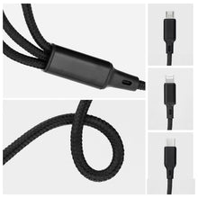 Заредете изображение във визуализатора на галерията – Cable Type C 3in1 for iPhone Lightning 8-pin + Type C + Micro C171 black
