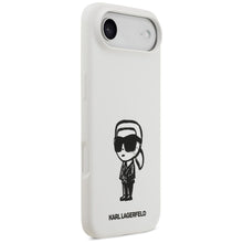 Заредете изображение във визуализатора на галерията – KARL LAGERFELD case for IPHONE 17 Air compatible with MagSafe KLHMP17MSKIGROH (Silicone W/ KL Sketch &amp; Logo) white
