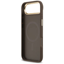 Заредете изображение във визуализатора на галерията – GUESS case for IPHONE 17 Air compatible with MagSafe GUHMP17MPG4SEMCW (PU W/ 4G Stripe) brown
