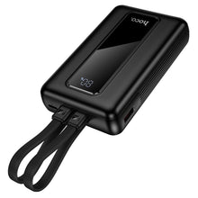 Заредете изображение във визуализатора на галерията – Powerbank 20000 mAh QC PD 22,5W with built-in cables USB C+ Lightning Hoco J162A black
