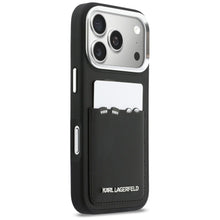 Заредете изображение във визуализатора на галерията – KARL LAGERFELD case for IPHONE 17 Pro Max KLHCP17X6PCSPKCK (PU W/ K&amp;C Print &amp; Pocket) black

