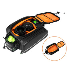 Заредете изображение във визуализатора на галерията – Rockbros A6-6 bicycle bag for trunk, 35 l, with fold-out pockets - black
