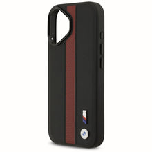 Заредете изображение във визуализатора на галерията – BMW case for IPHONE 17 compatible with MagSafe BMHMP17S25PCPSKR (PU Perfotated Stripe Logo) red
