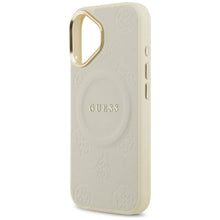 Заредете изображение във визуализатора на галерията – GUESS case for IPHONE 17 compatible with MagSafe GUHMP17SPSAMSECE (PU W/ Peony Hot Stamp) beige
