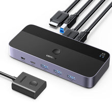 Заредете изображение във визуализатора на галерията – Ugreen CM664 HDMI switch 2in1 KVM switch - black
