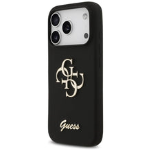 Заредете изображение във визуализатора на галерията – GUESS case for IPHONE 17 Pro GUHCP17LSC4GSMK (Silicone W/ Big 4G Script) black
