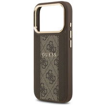 Заредете изображение във визуализатора на галерията – GUESS case for IPHONE 17 Pro compatible with MagSafe GUHMP17LPG4SEMCW (PU W/ 4G Stripe) brown
