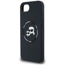 Заредете изображение във визуализатора на галерията – KARL LAGERFELD case for IPHONE 16e compatible with MagSafe KLHMPSE4SKCHTCK (Silicone Double Heads) black
