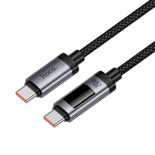 Заредете изображение във визуализатора на галерията – Data Cable with digital display USB A to USB C Hoco PD 6A 100W 1,2 m U148 black
