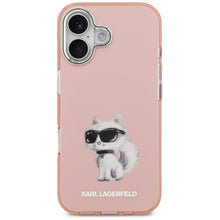 Заредете изображение във визуализатора на галерията – KARL LAGERFELD case for IPHONE 17 compatible with MagSafe KLHMP17SHMCHAQOP (IML Aquarelle Choupette &amp; Logo) pink
