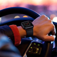 Заредете изображение във визуализатора на галерията – Tech-Protect LeatherFit Strap for Apple Watch 4 / 5 / 6 / 7 / 8 / 9 / SE / Ultra 1 / 2 (42/44/45/49 mm) - Black
