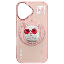 Заредете изображение във визуализатора на галерията – NIMMY case GLASSES COOL CAT compatible with MagSafe for IPHONE 16 pink
