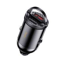 Заредете изображение във визуализатора на галерията – Benks Car charger C30 SE - USB + Type C - PD 30W 4,8A black

