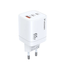 Заредете изображение във визуализатора на галерията – Wozinsky CGWCW 65W USB-A / 2 x USB-C GaN wall charger - white
