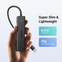 Заредете изображение във визуализатора на галерията – Ugreen CM219 HUB with 4 USB-A 3.0 ports and USB-A 3.0 cable - black
