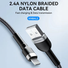 Заредете изображение във визуализатора на галерията – Wozinsky WNBAL2 USB-A / Lightning 2.4A cable 2 m - black
