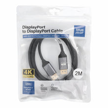 Заредете изображение във визуализатора на галерията – Cable Display Port to Display Port 1.4 Blue Star 4K 120Hz - High Speed, HDR, Ethernet, G-SYNC/FreeSync, 32Gbp, 2 m black

