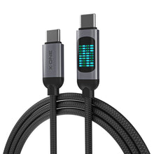 Заредете изображение във визуализатора на галерията – X-ONE FlowLink Running LED data cable - type C to C - 5A max 100W 1,2m black
