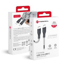 Заредете изображение във визуализатора на галерията – Кабел USB C към USB C Forcell F-Energy QC4.0 PD 5A 100W Carbon 1 m CB-04C - черен – снимка 9
