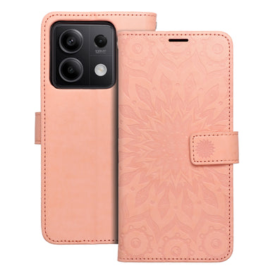 Калъф тип книга MEZZO за XIAOMI Redmi Note 13 5G mandala праскова fuzz