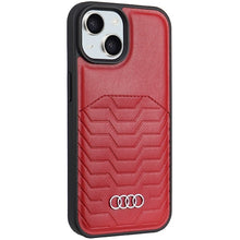 Заредете изображение във визуализатора на галерията – Audi Synthetic Leather case with MagSafe for iPhone 15 / 14 / 13 - red
