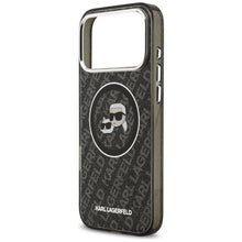 Заредете изображение във визуализатора на галерията – KARL LAGERFELD case for IPHONE 17 Pro Max compatible with MagSafe KLHMP17XHMKBKCHOK (IML Glitter K&amp;C Heads Logo) black
