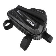 Заредете изображение във визуализатора на галерията – WILDMAN traveling bag for bike frame with zipper 1,2L (4 &quot;- 7&quot;) ES10 black
