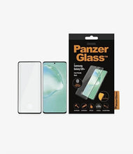 Заредете изображение във визуализатора на галерията – PanzerGlass Curved Super+ tempered glass for Samsung S20+ - with black frame
