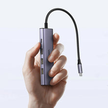 Заредете изображение във визуализатора на галерията – HUB Ugreen CM511 15597 5in1 USB-C - USB-C PD / HDMI / 3x USB-A 3.0 - gray
