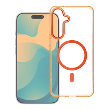 Заредете изображение във визуализатора на галерията – Case for Samsung A07 / A08 Frame Clear Hybrid Mag Cover compatible with MagSafe hermes orange
