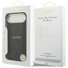 Заредете изображение във визуализатора на галерията – GUESS case for IPHONE 17 Air compatible with MagSafe GUHMP17MPG4SEMCK (PU W/ 4G Stripe) black
