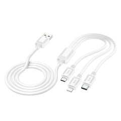 HOCO cable 3in1 USB A to Lightning / Micro USB / Type C 2A X76 1 m white