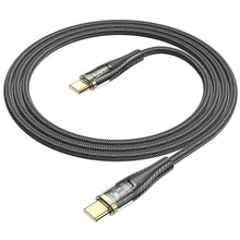 Заредете изображение във визуализатора на галерията – HOCO cable Type C to Type C 3A 60W U121 1,2 m black
