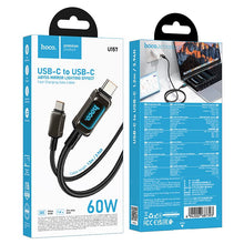 Заредете изображение във визуализатора на галерията – Cable USB C to USB C Hoco PD 3A 60W 1,2 m U157 Fuente black
