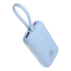 VEGER powerbank 10000 mAh with built-in cabels Type C / Lightning PD QC3.0 35W K1 (W1188) sky blue