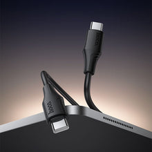 Заредете изображение във визуализатора на галерията – Silicone Cable USB C to USB C Hoco 3A 60W 1 m X124 black
