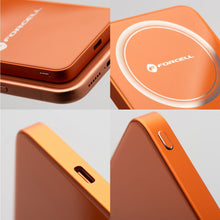 Заредете изображение във визуализатора на галерията – Powerbank compatible with MagSafe Forcell F-Energy SuperSlim F5K8 QC4.0 PD3.0 15W 5000 mAh orange
