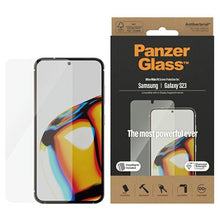Заредете изображение във визуализатора на галерията – PanzerGlass Ultra-Wide Fit tempered glass with applicator for Samsung Galaxy S23
