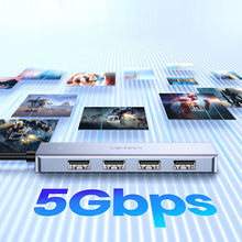 Заредете изображение във визуализатора на галерията – HUB Ugreen CM219 35574 with 4 USB-A 3.0 ports and USB-A 3.0 cable 1m - black

