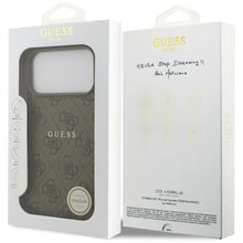 Заредете изображение във визуализатора на галерията – GUESS case for IPHONE 17 Pro Max compatible with MagSafe GUHMP17XG4GFRW (PU 4G Ring Classic Logo) brown
